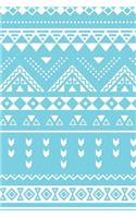 Aztec Design Notebook: Clear Aqua: Notebook 6 X 9: Notebook 250 Pages: Clear Aqua: Notebook 6 X 9: Notebook 250 Pages