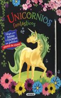 Unicornios fantasticos para raspar y colorear