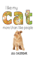 I like my Cat, more than I like people - 2021 Calendar