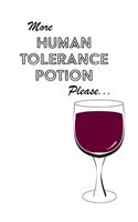Wine Notebook - Blank Lined Paper: Wine Notebook - Human Tolerance Potion
