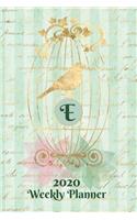 Plan On It 2020 Weekly Calendar Planner 15 Month Pocket Appointment Notebook - Gilded Bird In A Cage Monogram Letter E: January 2020 thru March 2021 15 Months Dated Agenda Notebook