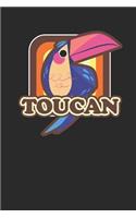 Retro Toucan: Graph Paper Notebook / Journal (6 X 9 - 5 Squares per inch - 120 Pages) - Gift Idea for Animal Lover And Toucan Fans
