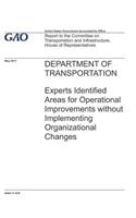 Department of Transportation: Experts Identified Areas for Operational Improvements without Implementing Organizational Changes