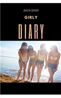 Girly Diary: Weekly Planner, July1st 2019 - 31st December 2020, 79 Pages, Hardy Matte Cover Finish.
