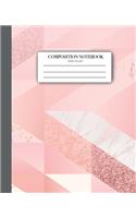 Composition Notebook Wide Ruled: 7.5x9.25 Marble and Pink College Ruled 100 for Teens Kids Students Girls for Home School College for Writing Notes