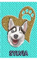 Husky Life Sylvia: College Ruled Composition Book Diary Lined Journal Blue