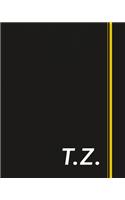 T.Z.: Classic Monogram Lined Notebook Personalized With Two Initials - Matte Softcover Professional Style Paperback Journal Perfect Gift for Men and Women