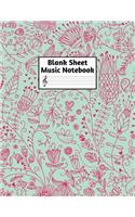Blank Sheet Music Notebook: Easy Blank Staff Manuscript Book Large 8.5 X 11 Inches Musician Paper Wide 12 Staves Per Page for Piano, Flute, Violin, Guitar, Trumpet, Drums, Cell