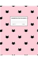 Handwriting Practice Sheets: Cute Blank Lined Paper Notebook for Writing Exercise and Cursive Worksheets - Perfect Workbook for Preschool, Kindergarten, 1st, 2nd, 3rd and 4th Gr