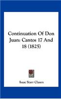 Continuation of Don Juan: Cantos 17 and 18 (1825)