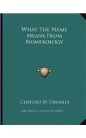 What the Name Means from Numerology
