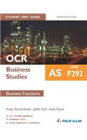 OCR Business Studies as Student Unit Guide Unit F292 Business Functions