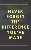 Never Forget The Difference You've Made