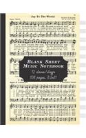 Blank Sheet Music Notebook: 12 staves/staffs: Vintage Cover: Great Fun Gift For Aspiring, Budding, Professional Adult/Kid Musicians, Composers, Singers & Artists(2 Vintage Blank Music Sheet)