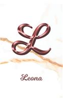 Leona: Sketchbook - Blank Imaginative Sketch Book Paper - Letter L Rose Gold White Marble Pink Effect Cover - Teach & Practice Drawing for Experienced & As