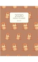 2020 Weekly Planner Beaver: Dated With To Do Notes And Inspirational Quotes - Brown Beaver