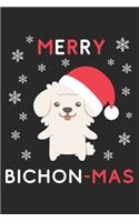 Merry Bichon Mas: Lined Journal, 120 Pages, 6 x 9, Funny Christmas Bichon Frise XMas Dog Gift Idea, Black Matte Finish (Merry Bichon Mas Journal)