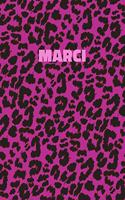 Marci: Personalized Pink Leopard Print Notebook (Animal Skin Pattern). College Ruled (Lined) Journal for Notes, Diary, Journaling. Wild Cat Theme Design wi