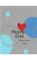 I Month End Week to view Diary: NO DATES (insert yourself) - Weekly Layout - for me -Put in your own day month year -Resuse Plan Event