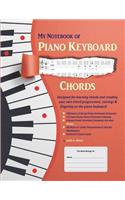 My Notebook of Piano Keyboard Chords: Designed for Learning Chords and Creating Your Own Chord Progressions, Voicings & Fingering on the Piano Keyboard