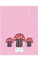 Notebook: Mushroom on pink cover and Dot Graph Line Sketch pages, Extra large (8.5 x 11) inches, 110 pages, White paper, Sketch, Draw and Paint(4 Mushroom on Pink Notebook)