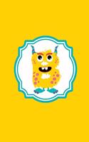 Monster Monogram Journal - Letter B: Cute Scary Yellow Monster in Shape of a Letter B on Multi Color Background