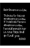 Dear Daughter-In-Law, Thanks for being my Daughter-In-Law