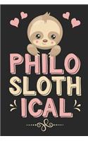 Philoslothical: Cute Sloth Composition Lined Notebook Journal