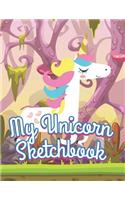 My Unicorn Sketchbook: Blank Unlined Doodle Book V51
