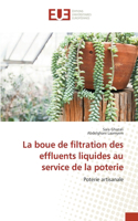 boue de filtration des effluents liquides au service de la poterie