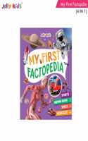 Jolly Kids My First Factopedia of 4 in 1 Sports - Human Body - Space - Vehicles Book for Kids Aged 3-8 Years