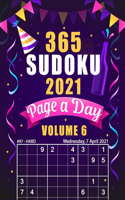 365 Sudoku 2021 Page a Day Volume 6: 2021 Daily Ultimate Sudoku Book for Adults Easy to Hard Challenges During Christmas Holidays Large Print