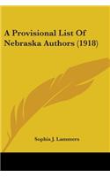 A Provisional List Of Nebraska Authors (1918)