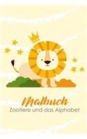Malbuch zootiere und das alphabet