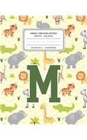 Primary Composition Notebook Grades K-2 Story Journal M: Lion Safari Animals Pattern Primary Composition Book Letter M Personalized Lined Draw and Write Handwriting Paper Picture Space and Dashed Midline N