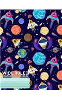 Rocket Ships And Planets Composition Notebook