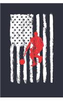 Fourth of July Gift for Basketball Player - American Flag Basketball Notebook - USA Flag Basketball Journal