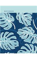 Notebook: Blue Monstera Pattern Design ... for School, College, Work, Business Notes, Personal Journaling, Planning, Hand Lettering... Perfect Gift / Present 