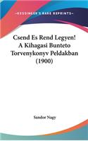 Csend Es Rend Legyen! A Kihagasi Bunteto Torvenykonyv Peldakban (1900)