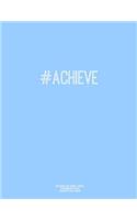 Notebook for Cornell Notes, 120 Numbered Pages, #ACHIEVE, Blue Cover
