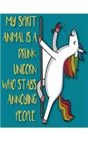 My Spirit animal is a Drunk Unicorn: Journal and Notebook for all ages - Composition Size (8.5"x11") With Lined Pages, Perfect for Journal and taking Notes