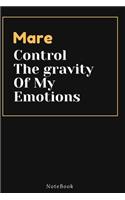 Mare Control The gravity Of My Emotions: Lined Animal Journal / Animal notebook Gift, 120 Pages, 6x9, Soft Cover, Matte Finish