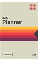 Orange Vhs Inspired Video cassette tape T-120 Inspired 2020 Planner [6x9]: Vintage Retrowave Vaporwave Theme