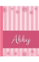 Abby: Personalized Name College Ruled Notebook Pink Lines and Flowers