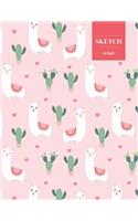 Sketch 110 Pages: Llama Cactus Sketchbook for Kids, Teen and College Students - Succulent Llama Pattern