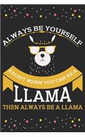 Always be yourself expect when you can be a llama then always be a llama: This is the doctor's book to write down the patient's activity.