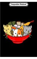 Composition Notebook: Cute Kawaii Cat Ramen Bowl Japanese Anime Kitten Journal/Notebook Blank Lined Ruled 6x9 100 Pages
