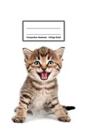 Composition Notebook - College Ruled: Cute Tabby Kitten - 109 pages 8.5"x11" - White Blank Lined Exercise Book - Gift For Kids Teenager Adult Teacher Student - Journal - Diary - Cat Love