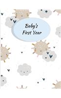 Baby's First Year: A Journal To Record The First 12 Months, Full Colour, New Baby Gift, Baby Shower