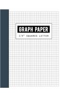 Graph Paper 1/4" Squares Letter: Black Lines Law Ruled Letter, Writing Paper Notebook, Letter-sized lined paper is college ruled and oriented, Black lines is law ruled, Aegean Cover